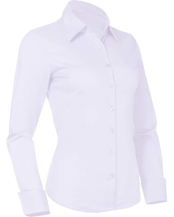 PIER 17 Button Down Shirts for Women, Tailored Long Sleeve Casual Business Professional Office Wo... | Amazon (US)