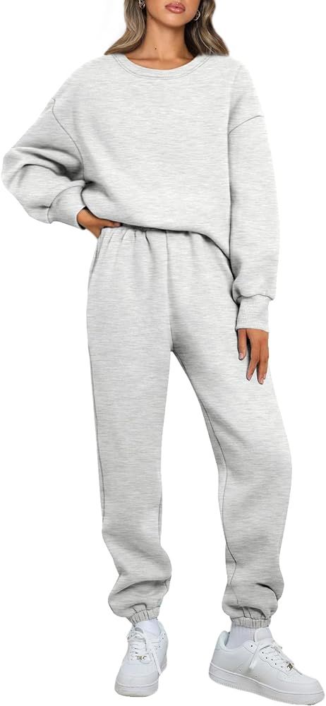 AUTOMET Womens 2 Piece Outfits Sweatsuit Oversized Sweatshirt Lounge Sets Baggy Sweatpants Fall Fashion with Pockets | Amazon (US)