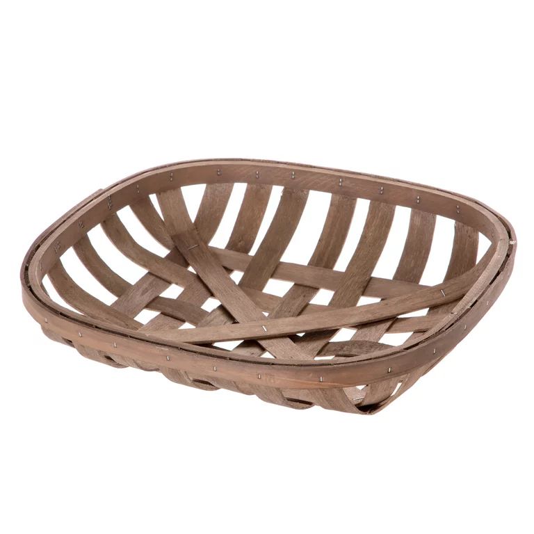 Mainstays Brown Woodchip Tobacco Decorative Basket | Walmart (US)
