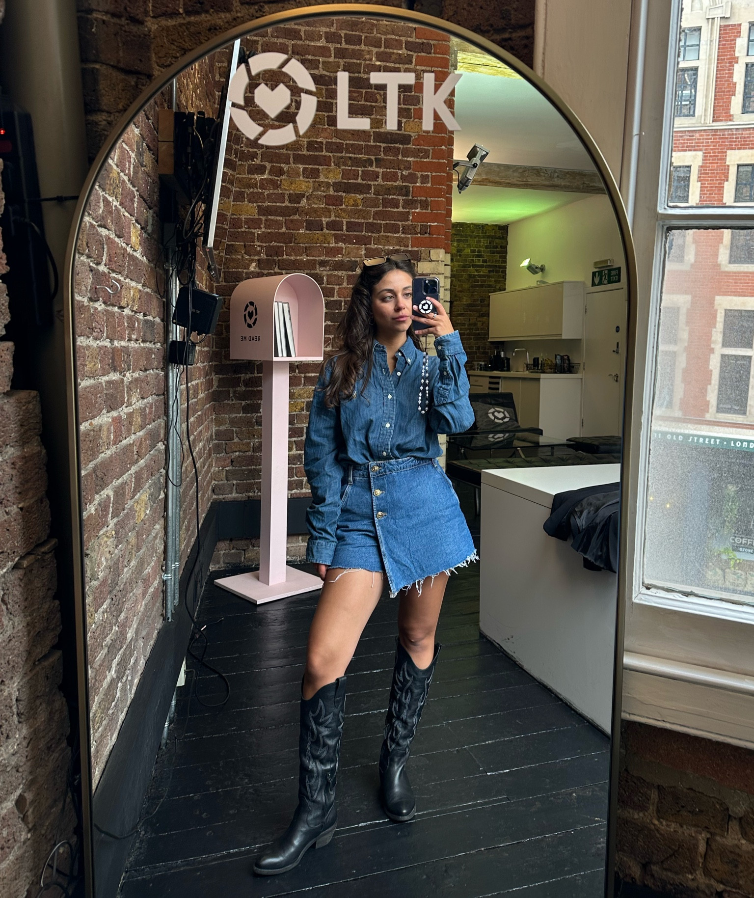 Double denim, denim skirt, cowboy boots, office wear summer, getway looks, denim skirt, Ralph Lauren denim shirt 

#LTKstyletip #LTKeurope #LTKworkwear