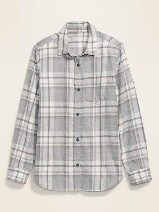 Classic Plaid Flannel Chest-Pocket Shirt for Women | Old Navy (US)