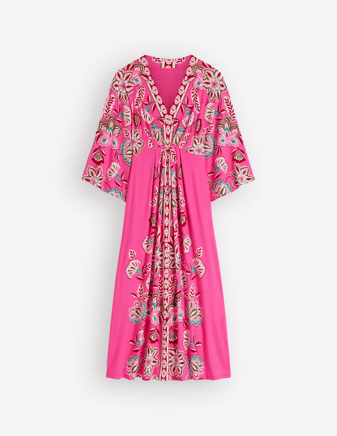 Nell Kimono Midi Jersey Dress-Pink, Blossom Elegance | Boden (US)
