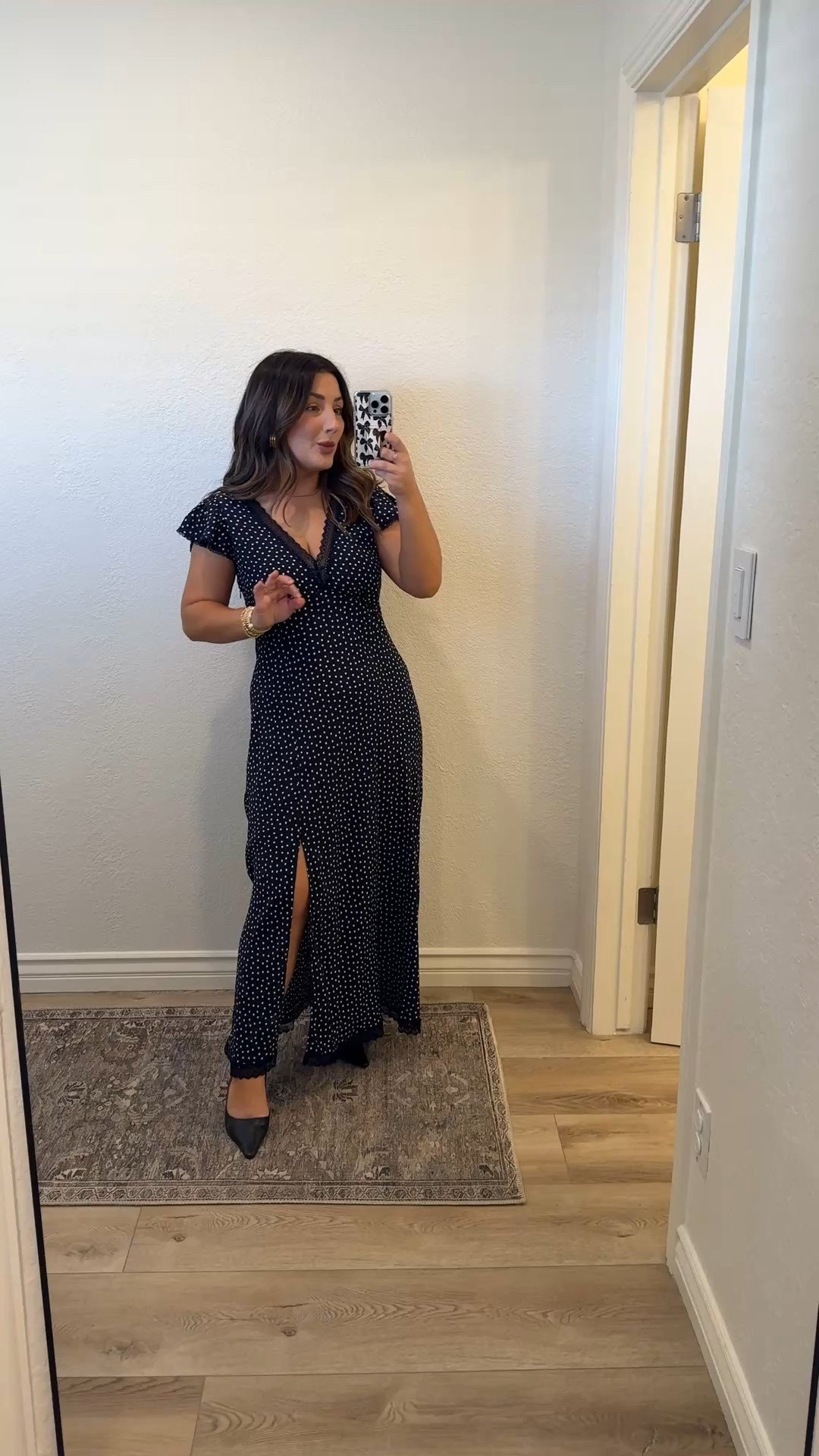 This navy polka dot maxi is stunning!! Lace trim, flutter sleeves, and a side zipper give it an elevated, timeless feel. Perfect for weddings, dinners, or special summer nights.

Wearing: Small Petite
Height: 5’0” | Weight: 140 lbs

@gap #howyouweargap #gappartner


#LTKSaleAlert #LTKParties #LTKPetite