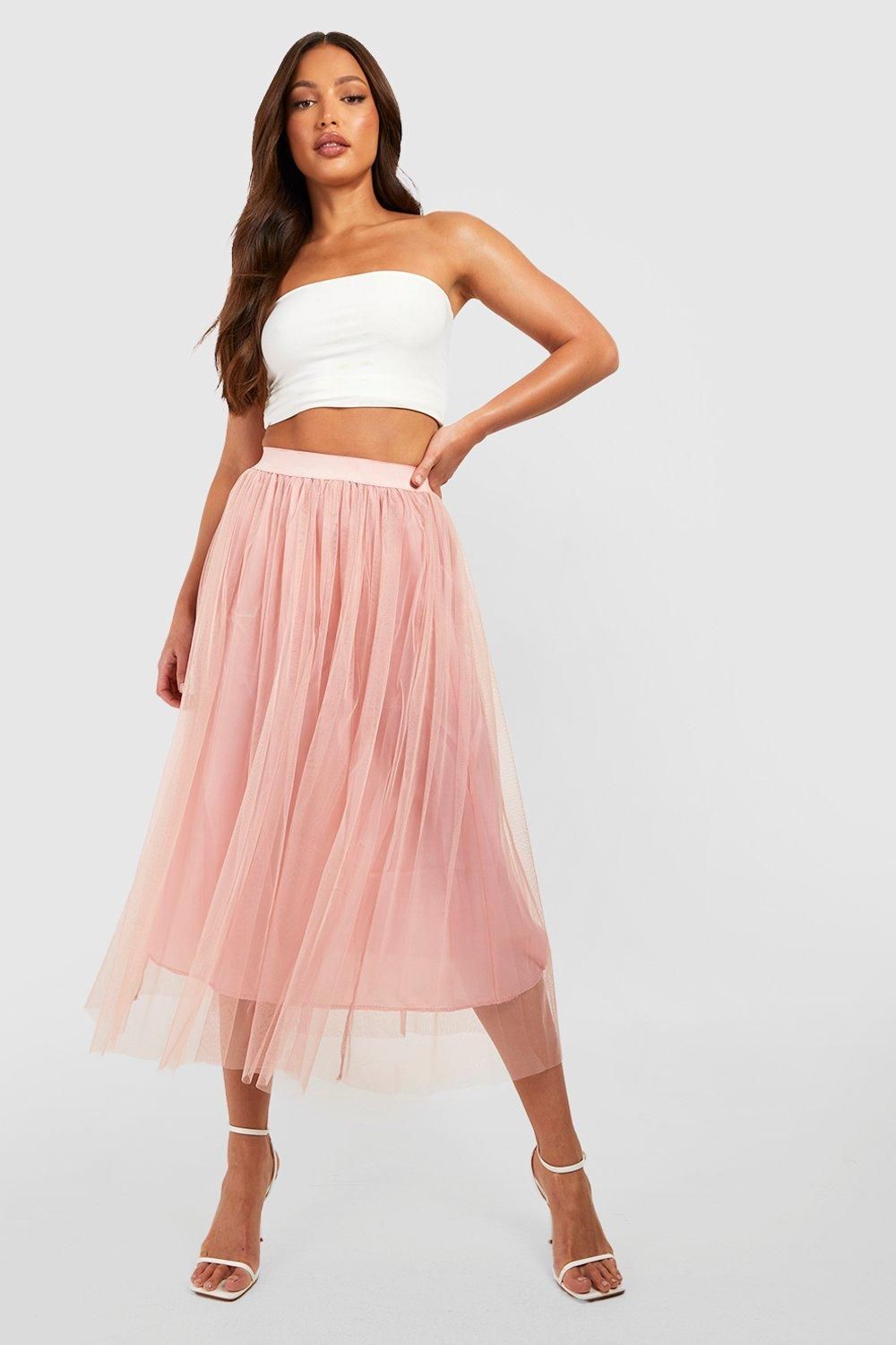 Tall Boutique Tulle Mesh Midi Skirt | Boohoo.com (UK & IE)