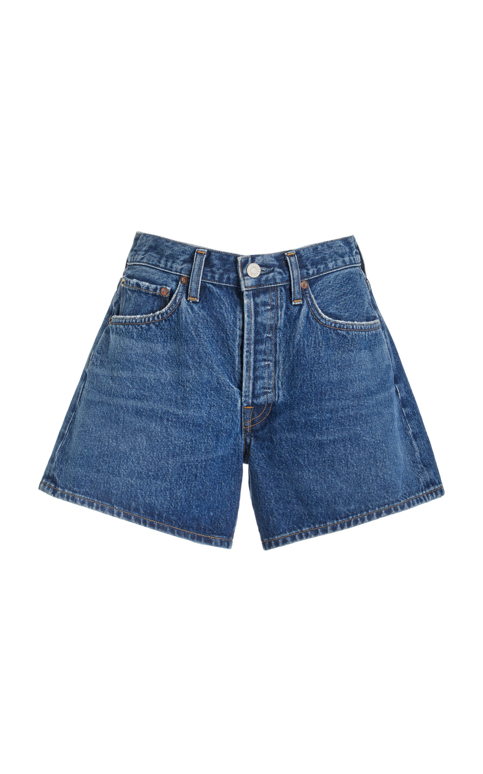 Agolde Parker Long Denim Shorts - Moda Operandi | Moda Operandi (Global)