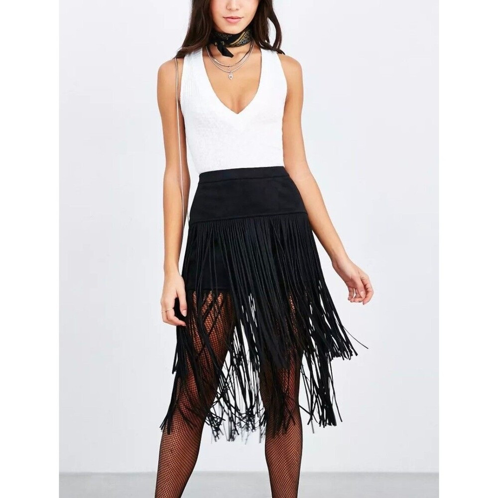 The Wallflower Grazing Faux Suede Fringe Midi Skirt | Poshmark