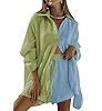 Fixmatti Womens Short Sets 2 Piece Outfits Button Down Long Sleeve Top Short Pant Sweatsuits Gree... | Amazon (US)