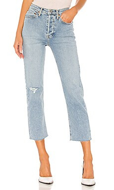 RE/DONE High Rise Stove Pipe in Cloudy Blue from Revolve.com | Revolve Clothing (Global)