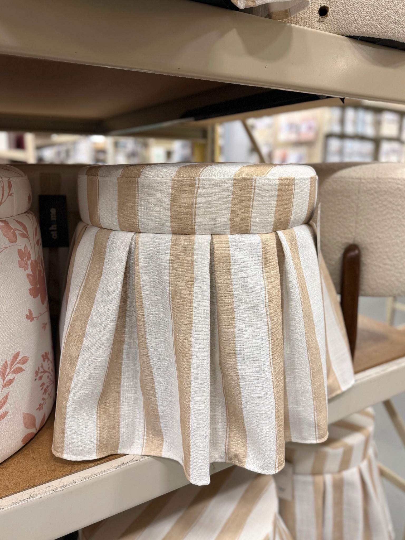Dorm room find! 🙌🏻 This striped Angelina Ottoman from At Home is such a chic little accent piece with its pleated skirt and timeless neutral pattern. 🤍 It adds the perfect designer-inspired touch to a dorm room, bedroom, or reading nook—and it comes in a few beautiful colors! 🎀 I’ve linked it and similar ottoman finds in my LTK. ✨ #dormdecor #ottoman #homeaccent

#LTKHome #LTKU #LTKSaleAlert