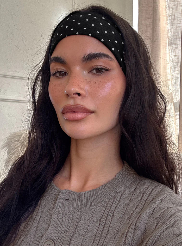 The Juney Headband Black Polka Dot | Princess Polly US