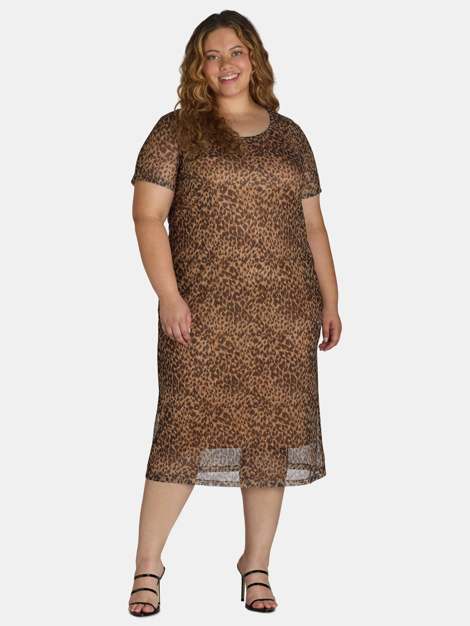 Terra & Sky Women's Plus Size Mesh Midi Dress, Sizes 0X-5X | Walmart (US)