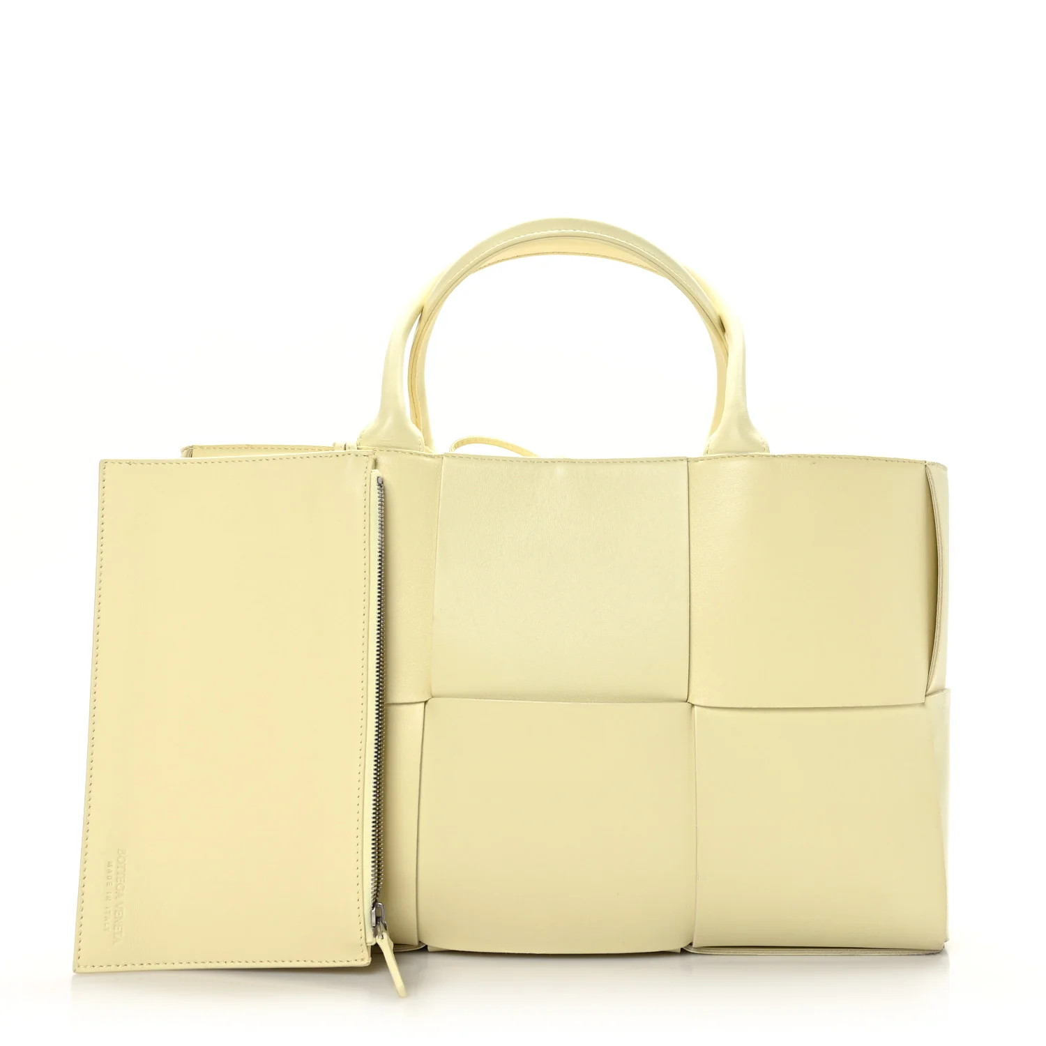 Calfskin Intreccio Medium Arco Tote Sherbert | FASHIONPHILE (US)