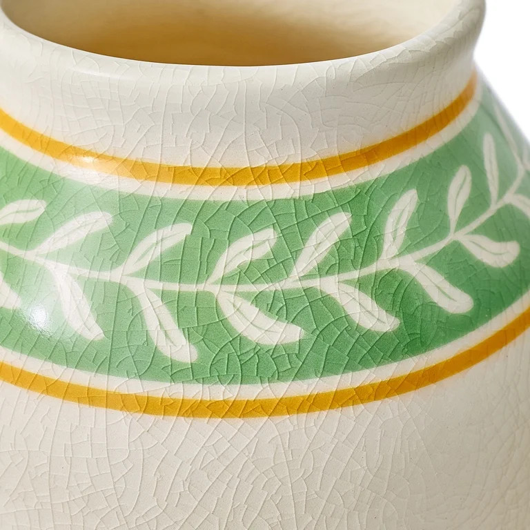 Better Homes & Gardens Napa 9" White Printed Ceramic Vase | Walmart (US)