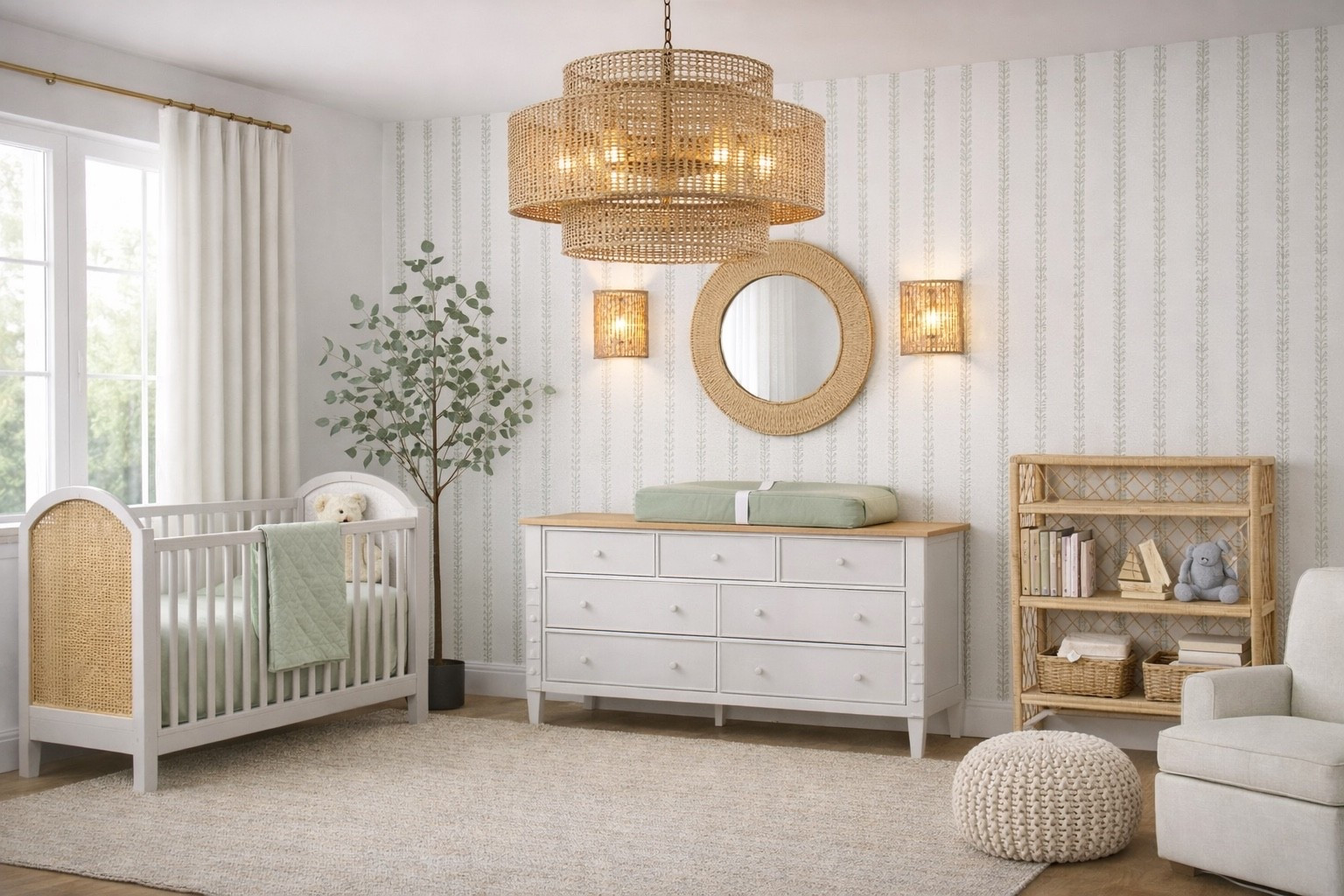 A dreamy neutral nursery with the prettiest glow 🤍✨ shop everything below 

#LTKHome #LTKBaby #LTKBump