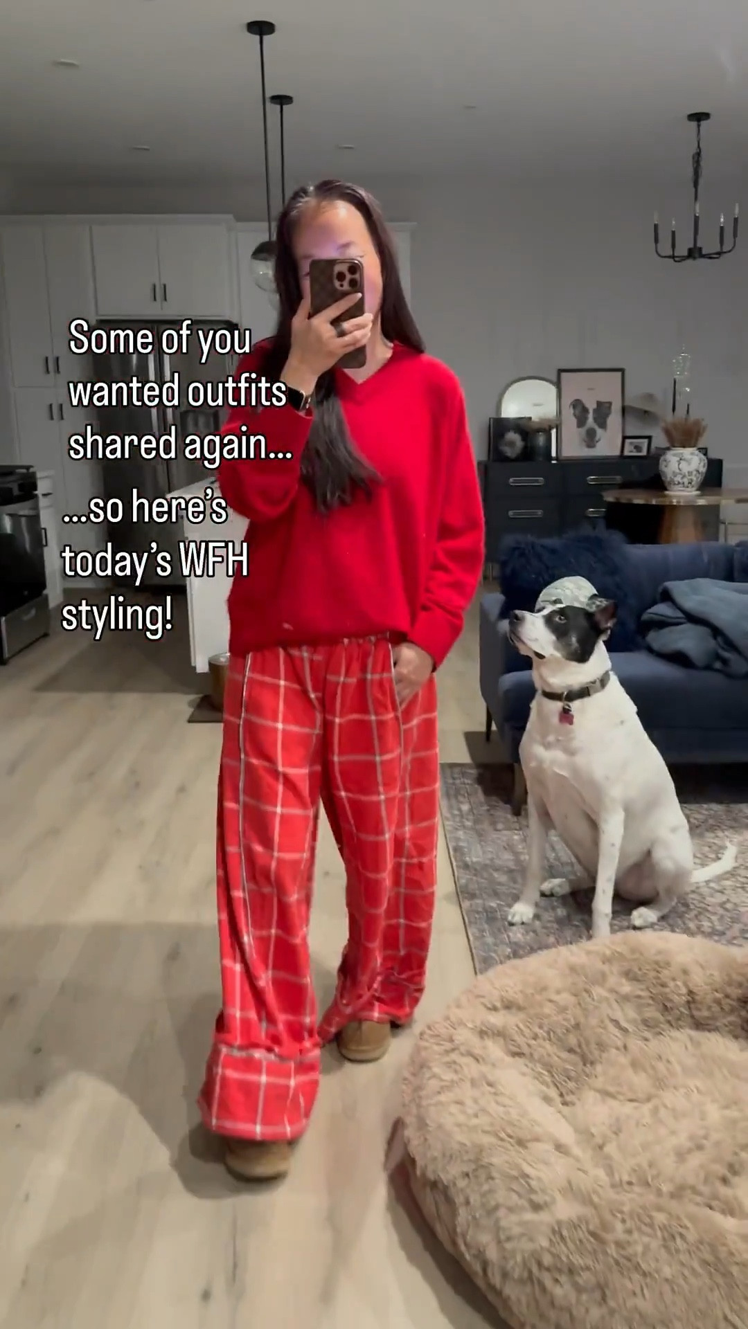 Flannel pajama pants and a cozy cashmere sweater… always a favorite for WFH. 

#LTKOver40 #LTKValentine #LTKootd
