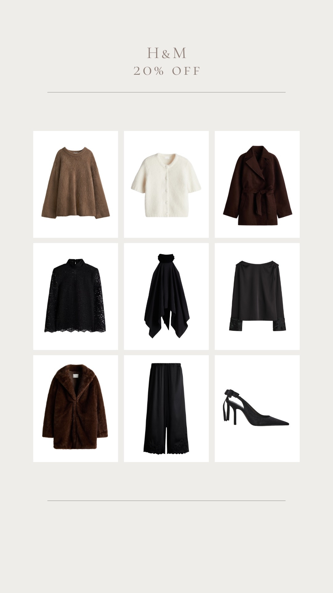 H&M 20% off Black Friday 🖤 some party wear, sparkly tops and cosy winter favourites 

#LTKwinter #LTKpartywear #LTKCyberWeek