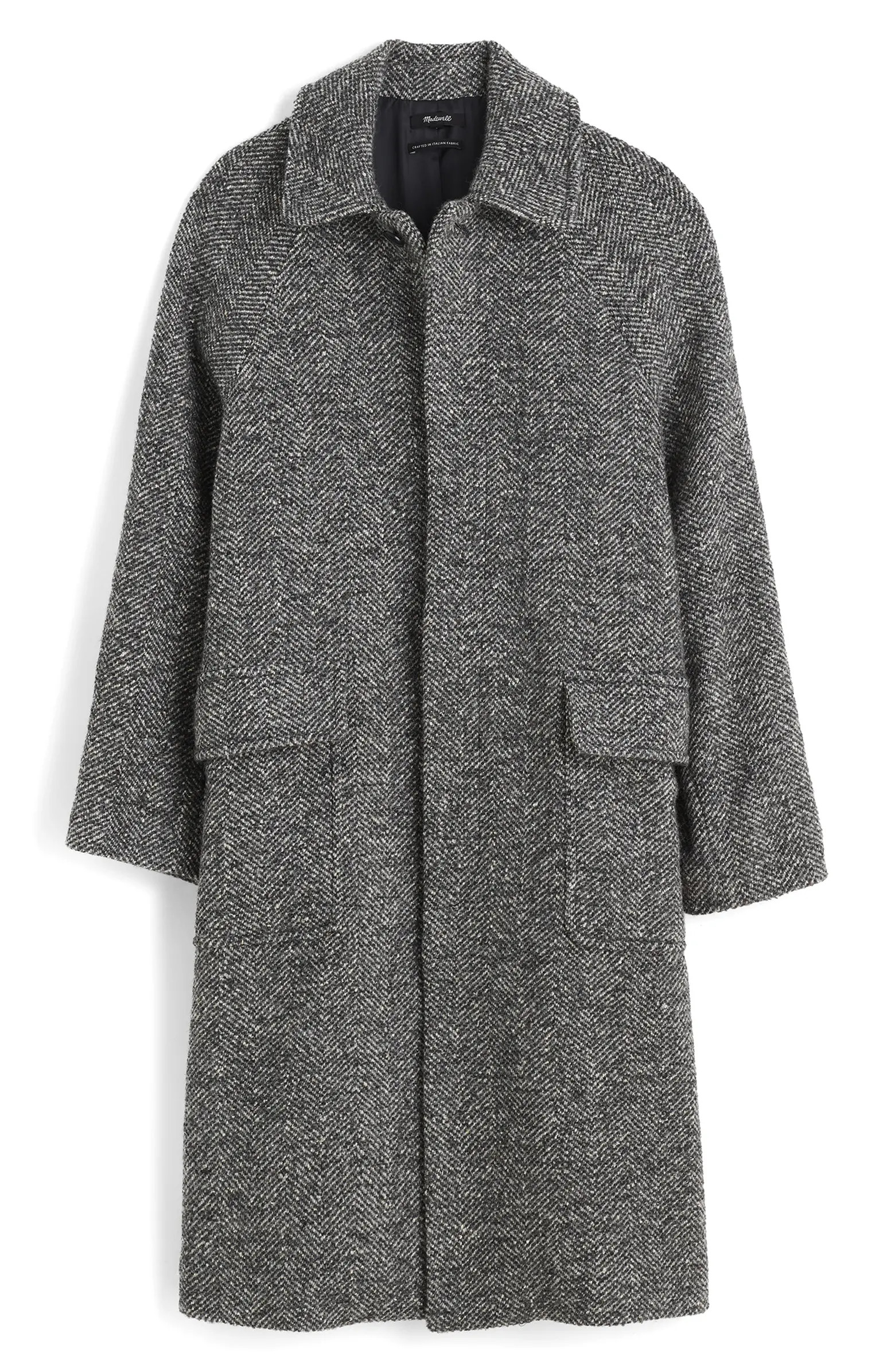 Madewell Balmacaan Tweed Overcoat | Nordstrom | Nordstrom