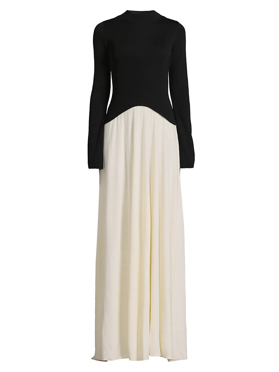 Women's Soglio Colorblocked A-Line Maxi Dress - Ecru - Size Small | Saks Fifth Avenue