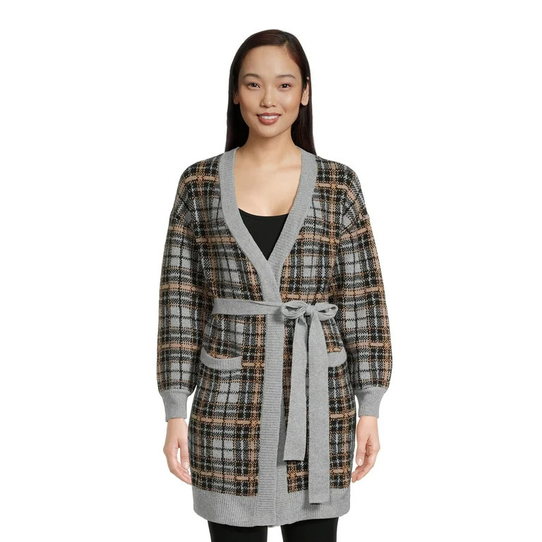 Time and Tru Women's Knit Coatigan with Belt, Sizes XS-XXXL - Walmart.com | Walmart (US)
