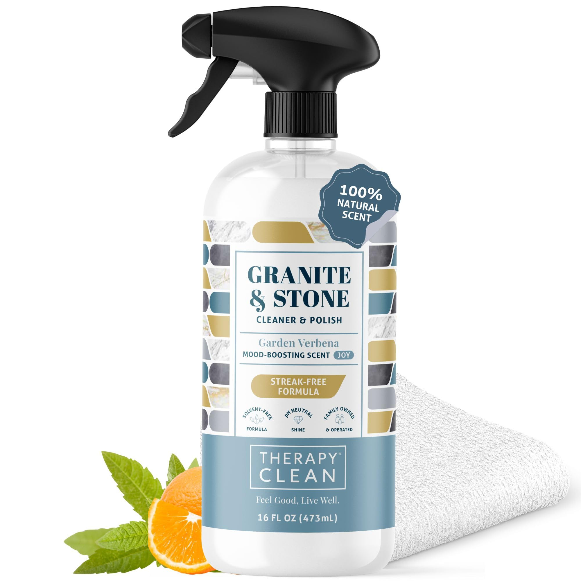 Therapy Granite Cleaner Kit with Microfiber - Daily Countertop Cleaner for Stone, Granite, Marble... | Amazon (US)