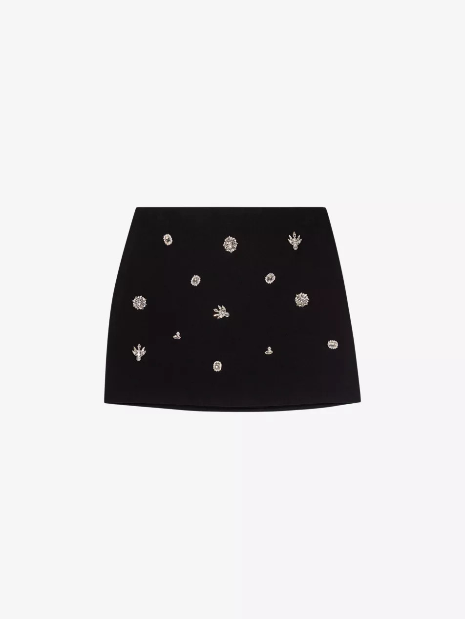 Diamanté-embellished high-rise  stretch-woven skort | Selfridges