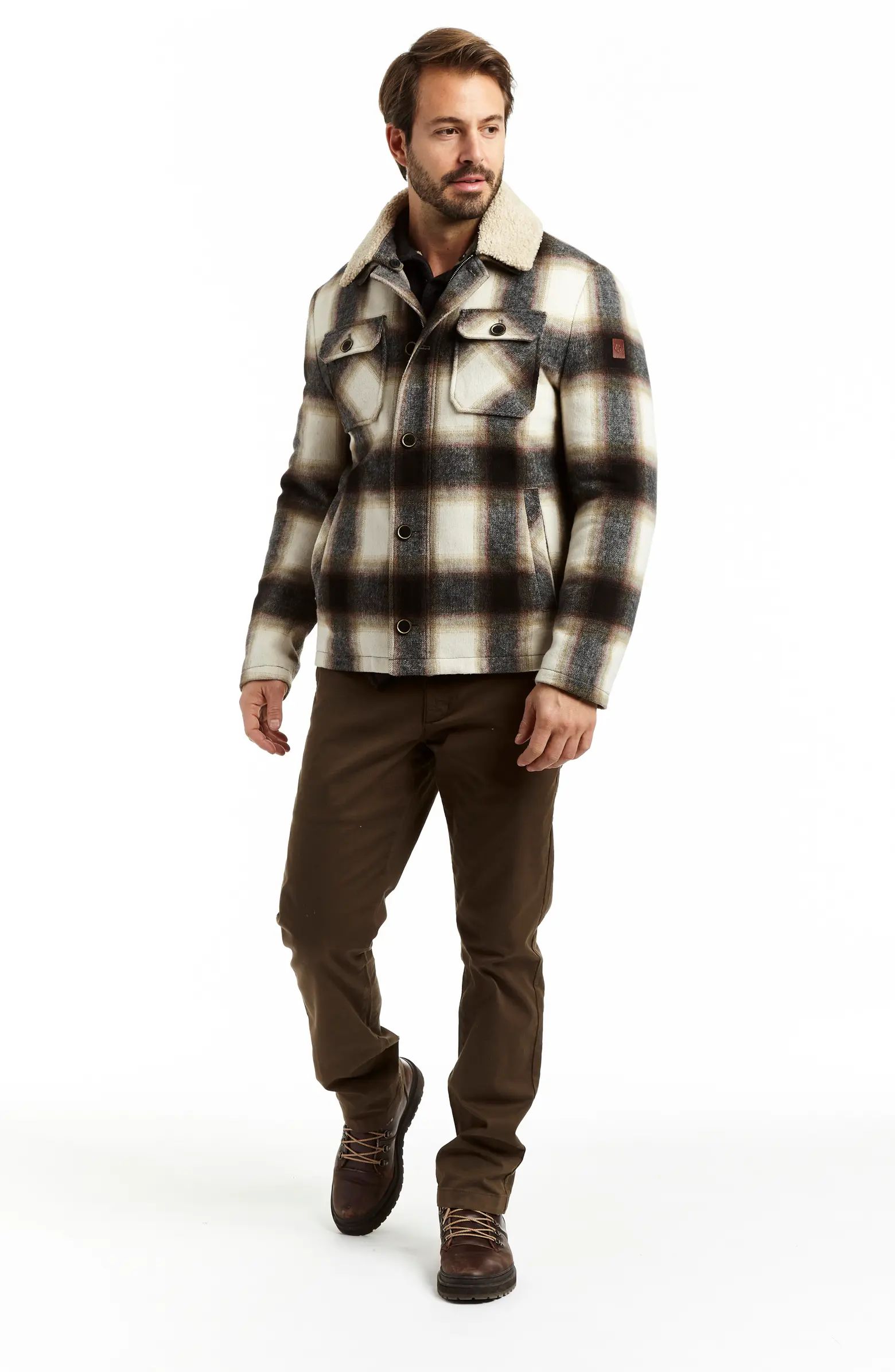 RAINFOREST Faux Wool Lined Plaid Trucker Jacket | Nordstromrack | Nordstrom Rack