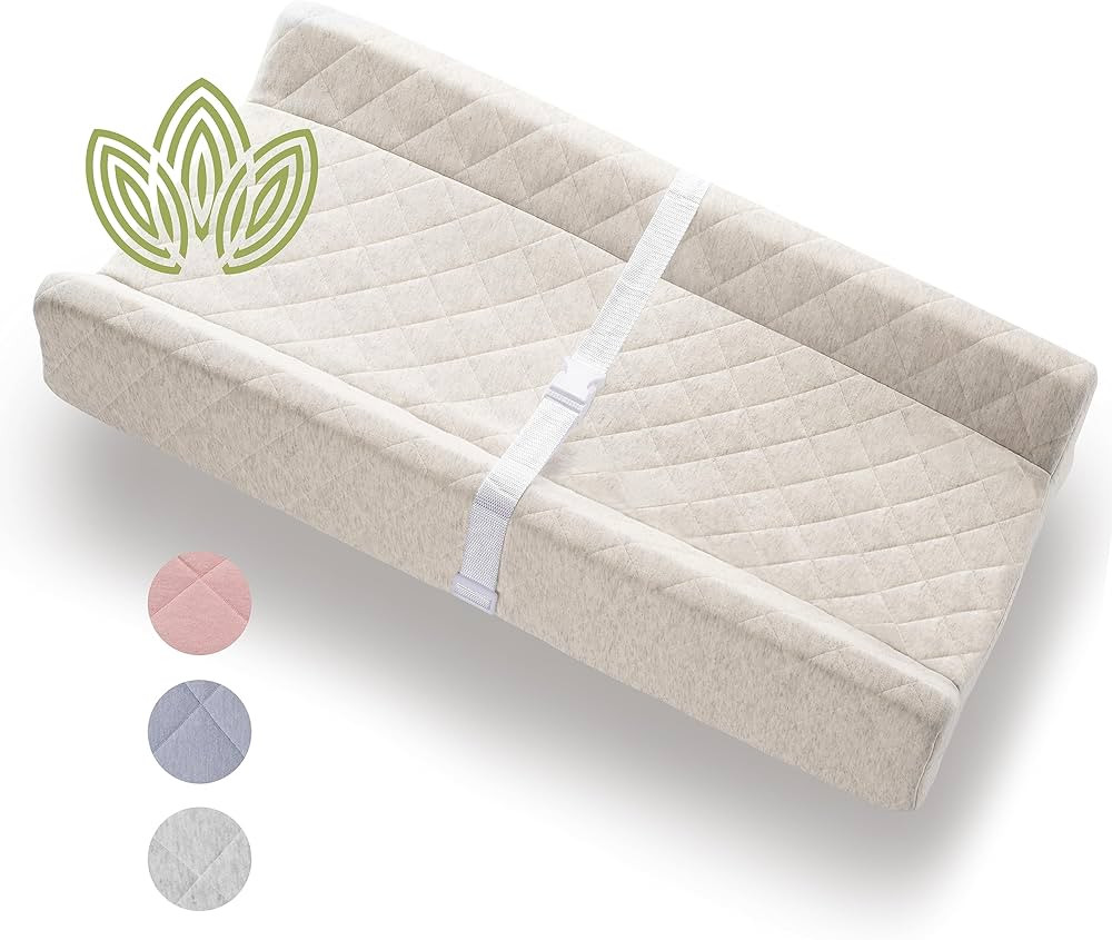 Organic Cotton Contoured Baby Changing Pad w/Waterproof Foam Mattress, Includes Soft, Removable &... | Amazon (US)