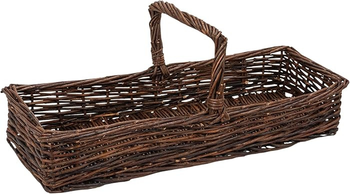 Creative Co-Op Hand‑Woven Reed Basket with Handle, Natural | Amazon (US)