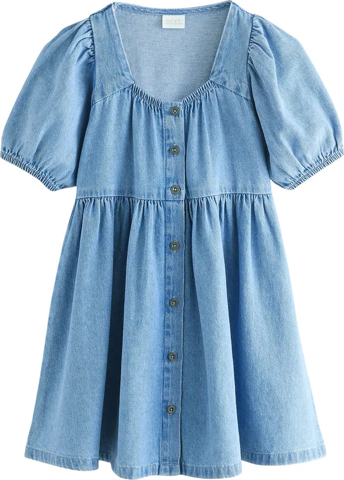 Kids' Square Neck Denim Dress | Nordstrom