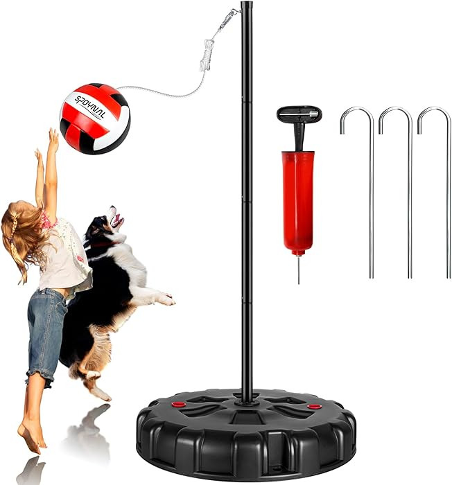 Portable Tetherball Set with Tetherball Ball, Rope and Pole, Tether Ball and Rope with Heavy Duty... | Amazon (US)