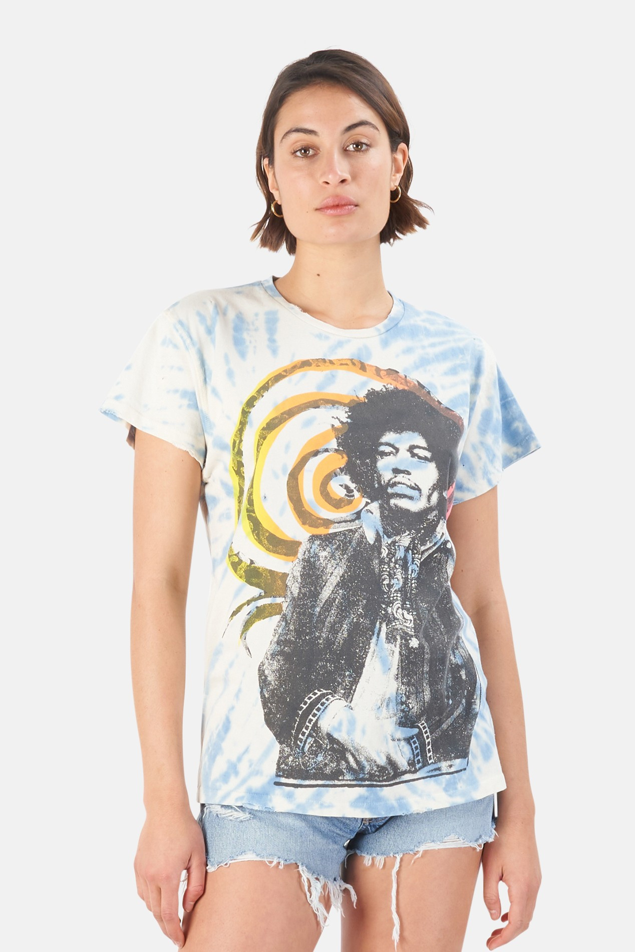 MadeWorn Women's Jimi Hendrix Voodoo Tee | Blue & Cream