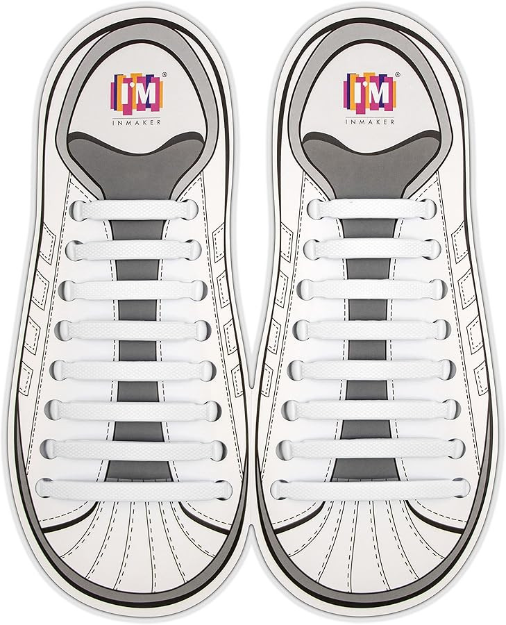 INMAKER No Tie Shoe Laces for Adults and Kids, Elastic Shoelaces for Sneakers, Rubber Silicone Ti... | Amazon (US)