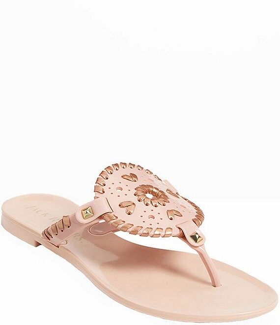 Georgica Studded Whipstitched Slip-On Jelly Sandals | Dillards
