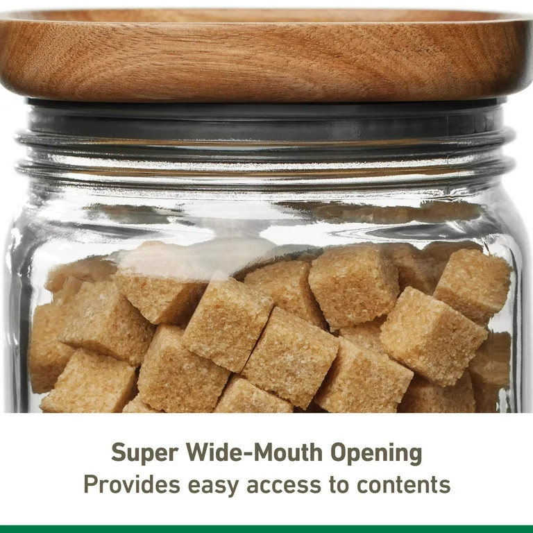 Ball Stack & Store 9.9-Cup Glass Jar with Natural Acacia Wood Lid | Airtight Silicone Seal | Wide... | Walmart (US)