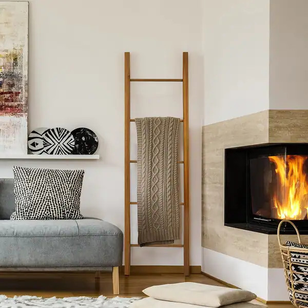 Decorative Ladder with Solid American Cherry | Bed Bath & Beyond