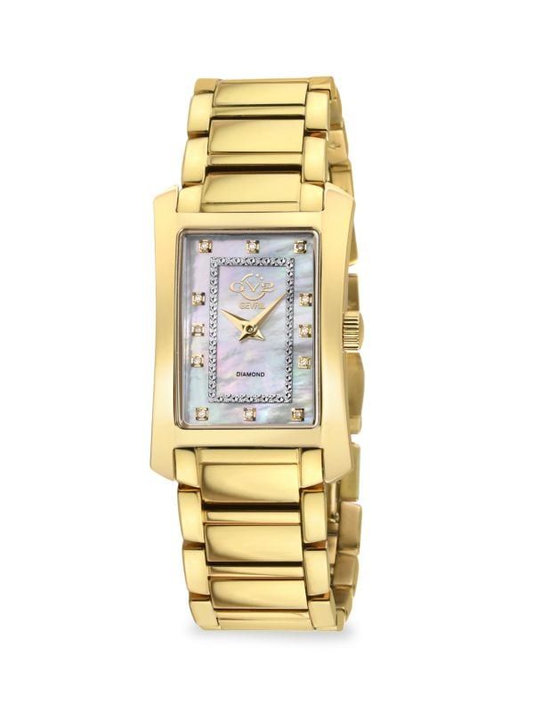 Luino 23MM IP Stainless Steel, Mother of Pearl & Diamond Bracelet Watch | Saks Fifth Avenue OFF 5TH (Pmt risk)
