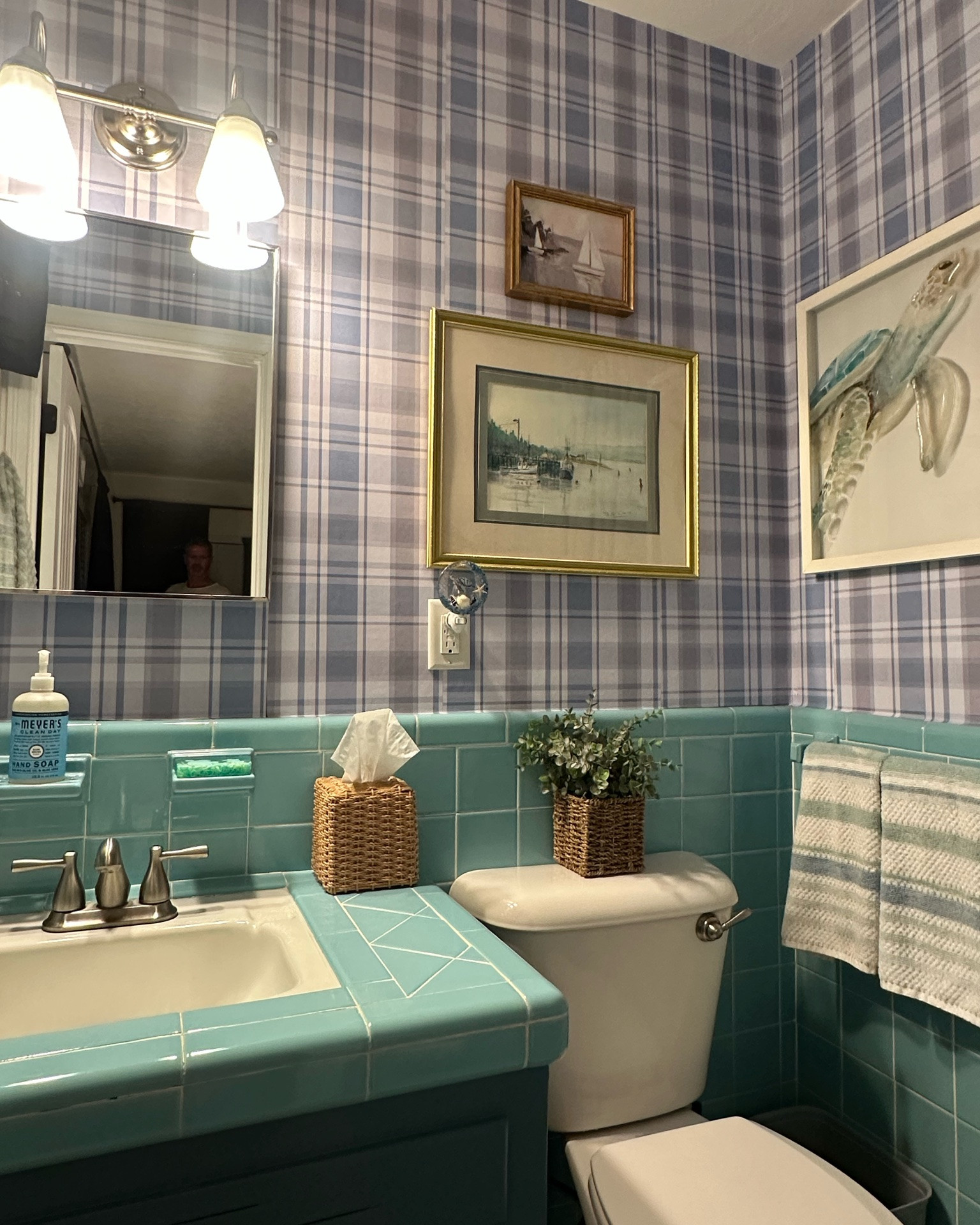 This darling blue plaid wallpaper is the perfect choice if you want a timeless look. It is versatile and works beautifully in any space! Bathrooms, bedrooms, libraries, living rooms, etc.

#LTKHome #LTKmomlife