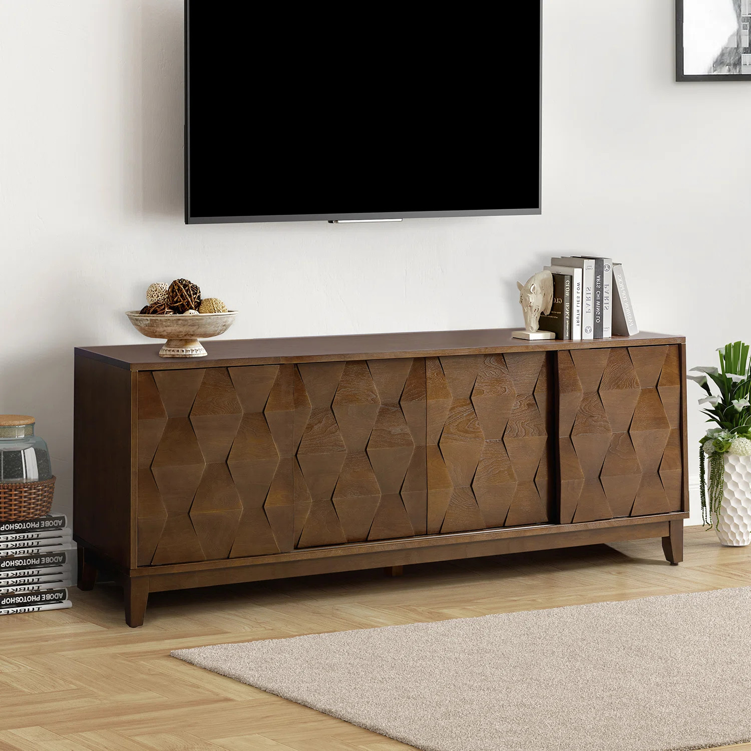 Sara 72'' Media Console for TVs up to 78" with 2 Drawers | Wayfair North America