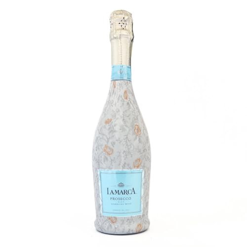 Beau Bottles Floral Bridal Bliss Custom Wine Label Wrap for La Marca 750ml Champagne Bottle - Personalized Wine Bottle Labels for Weddings, Events & Gifting - Easy Shrink Application | Amazon (US)