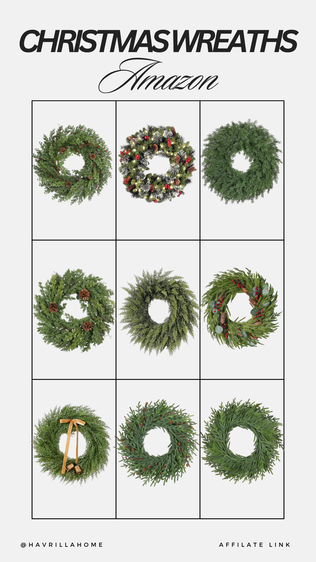 Amazon christmas wreaths, realistic wreaths, artificial holiday greenery, christmas door wreaths, farmhouse christmas decor, modern holiday wreath, cedar wreath, pine wreath, red berry wreath, amazon front door decor, holiday home styling, outdoor christmas wreaths, traditional christmas greenery, neutral christmas wreath. Follow @havrillahome on Instagram and Pinterest for more home decor inspiration, diy and affordable finds Holiday, christmas decor, home decor, living room, Candles, wreath, faux wreath, walmart, Target new arrivals, winter decor, spring decor, fall finds, studio mcgee x target, hearth and hand, magnolia, holiday decor, dining room decor, living room decor, affordable, affordable home decor, amazon, target, weekend deals, sale, on sale, pottery barn, kirklands, faux florals, rugs, furniture, couches, nightstands, end tables, lamps, art, wall art, etsy, pillows, blankets, bedding, throw pillows, look for less, floor mirror, kids decor, kids rooms, nursery decor, bar stools, counter stools, vase, pottery, budget, budget friendly, coffee table, dining chairs, cane, rattan, wood, white wash, amazon home, arch, bass hardware, vintage, new arrivals, back in stock, washable rug 
 

 #LTKStyleTip

#LTKSeasonal #LTKHome