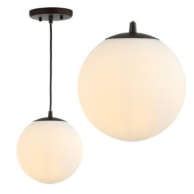 7.75" Metal/Glass Bleecker Globe Pendant Chrome - JONATHAN Y: Modern Ceiling Light, Adjustable Height | Target