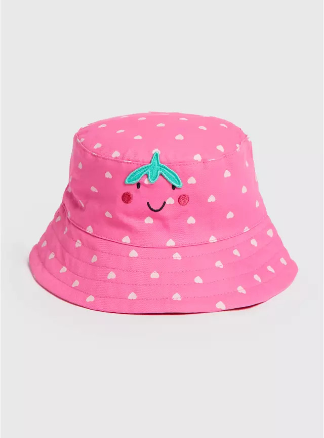 Buy Pink Strawberry Novelty Bucket Hat 1-2 years | Accessories | Tu | Tu Clothing