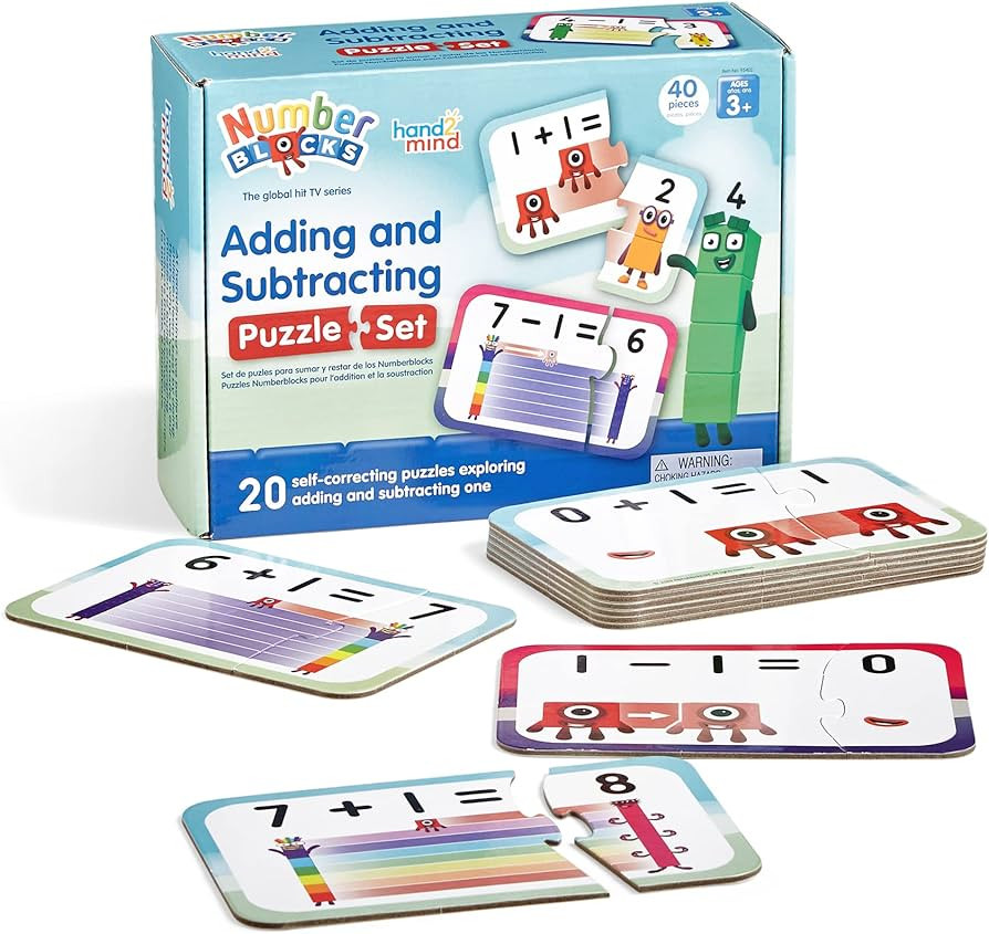 hand2mind Numberblocks Adding and Subtracting Puzzle Set, Addition and Subtraction Games, Number ... | Amazon (US)