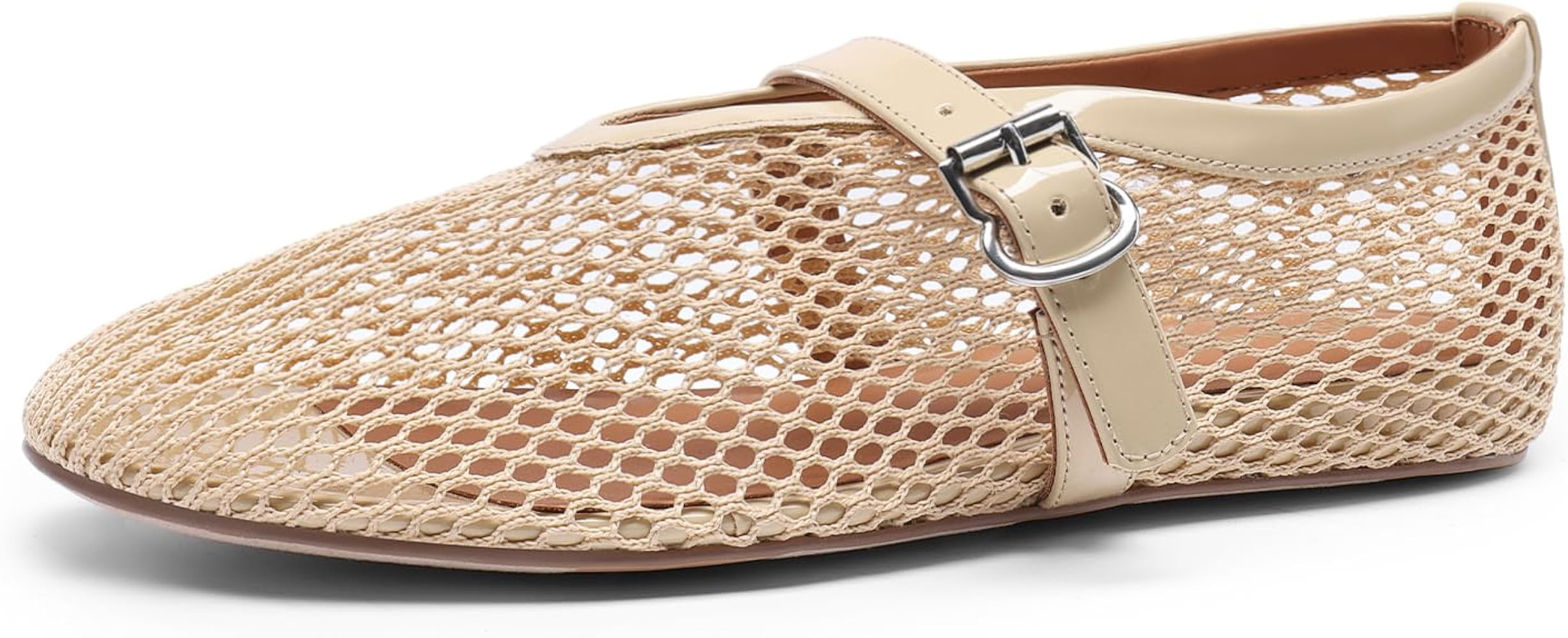 DREAM PAIRS Women's Mesh Ballet Flats Dressy Round Toe Comfortable Mary Jane Flat Shoes with Buck... | Amazon (US)