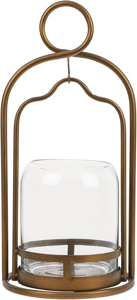17" High Substantial Transitional Modern Metal Hurricane Lantern with Handmade Beveled Sturdy Gla... | Amazon (US)