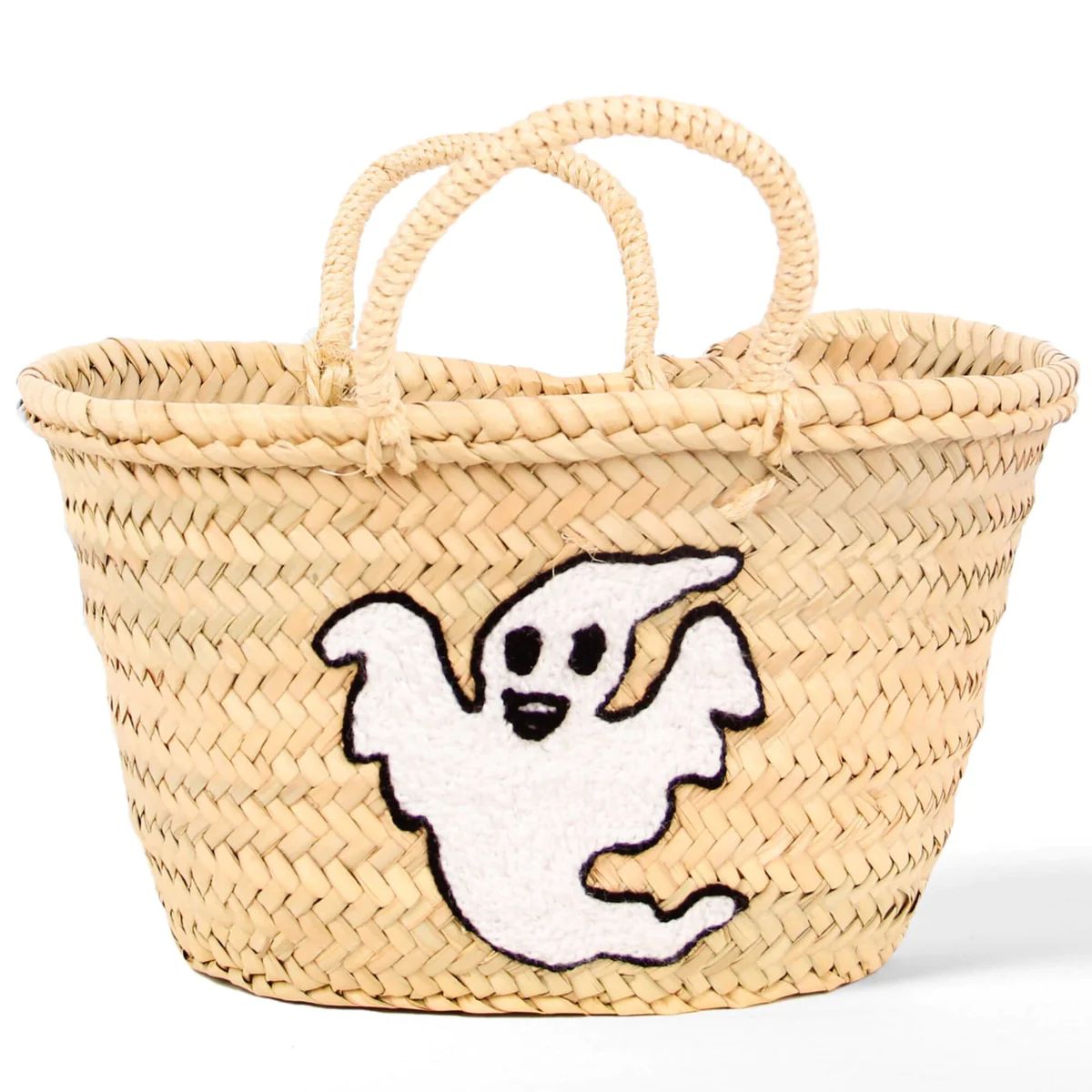 Personalized Halloween Handmade Basket - Oval Straw Bag (Model 4) | OXYLION