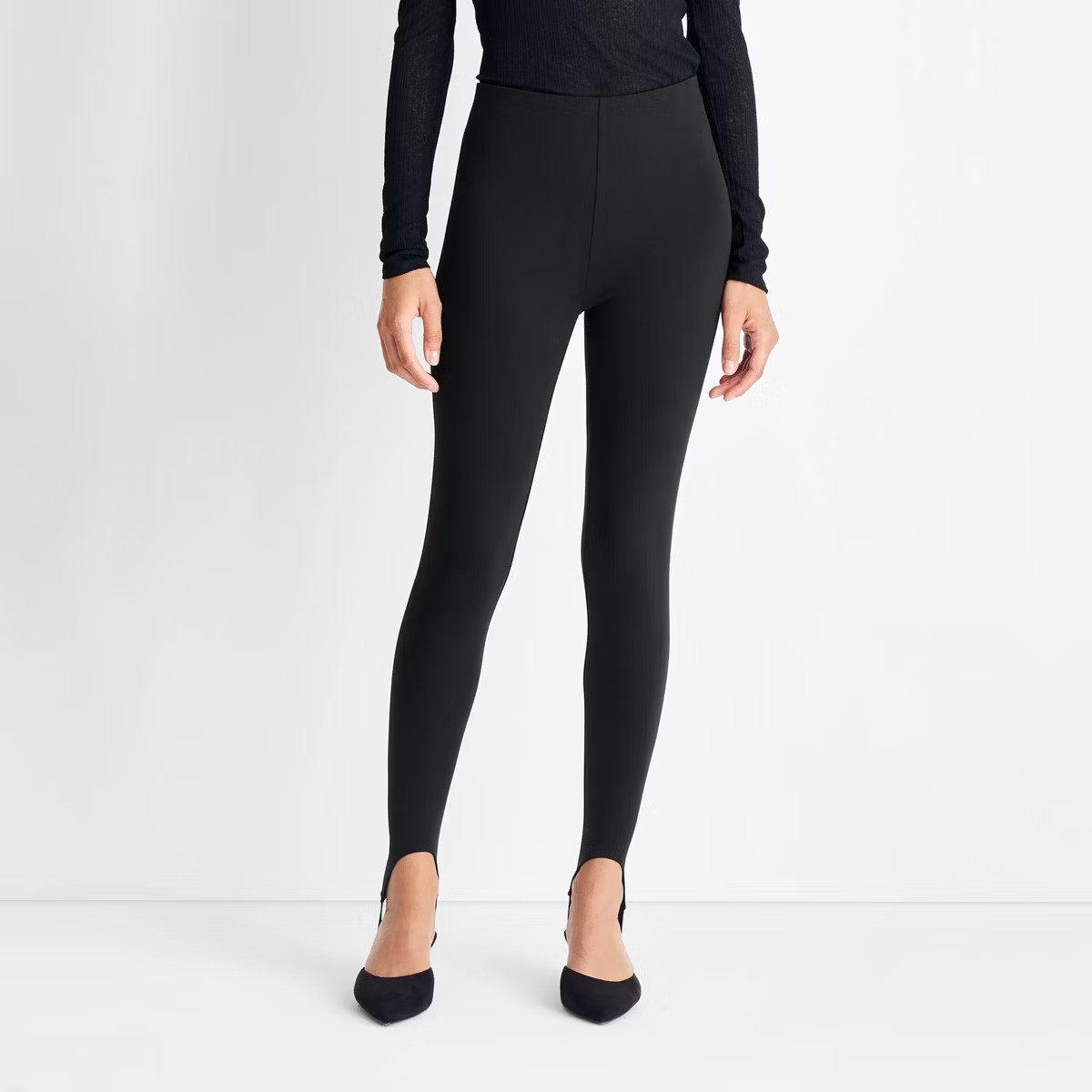 Women's High Rise Stirrup Leggings - Future Collective Black | Target