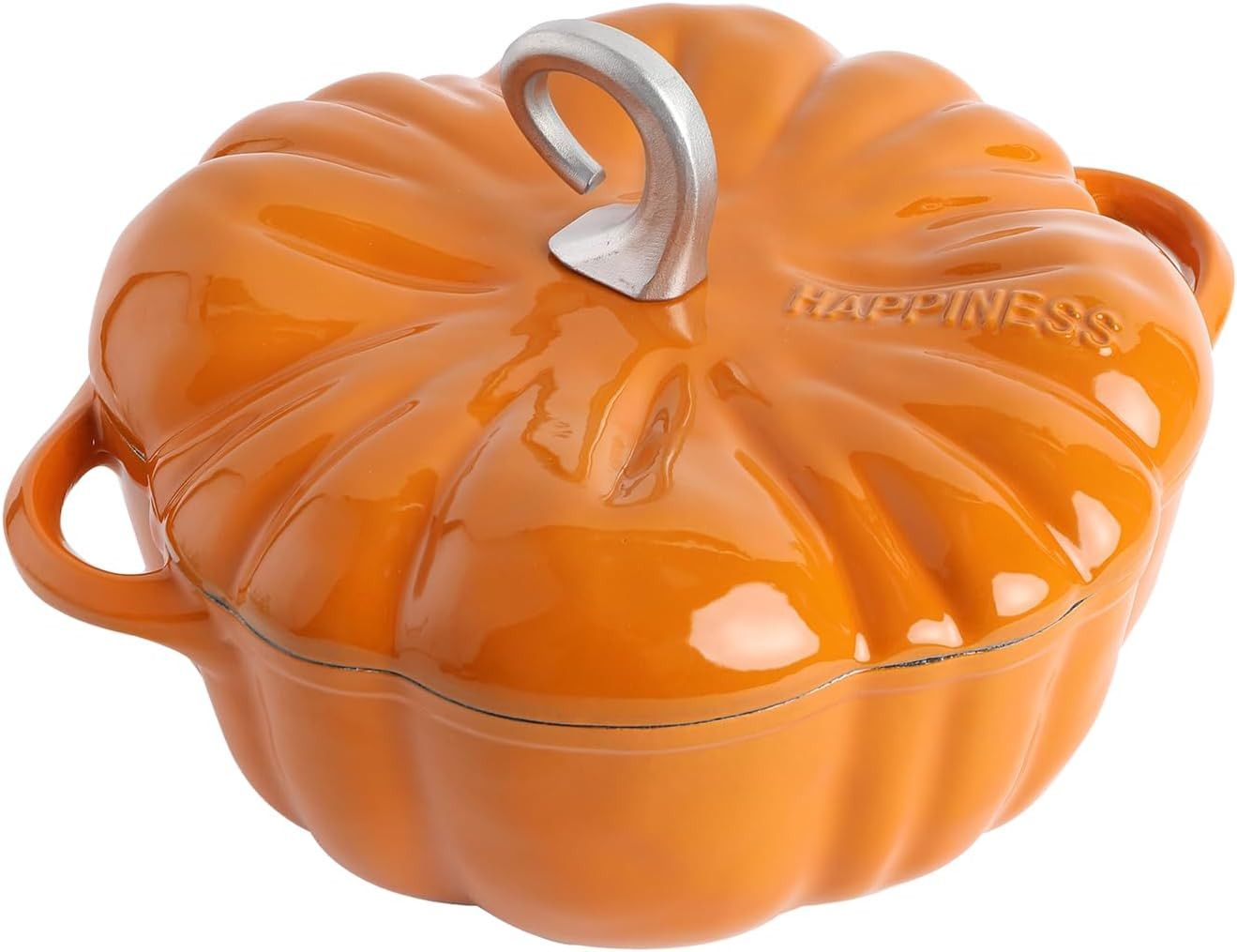 SOBEIT Pumpkin Dutch Oven Pot with Lid, Non-stick Enamel Cast Iron Dutch Oven, 3.5QT Pumpkin Cocotte with Cast Iron Knob, Serves 3-5 (Orange) | Amazon (US)