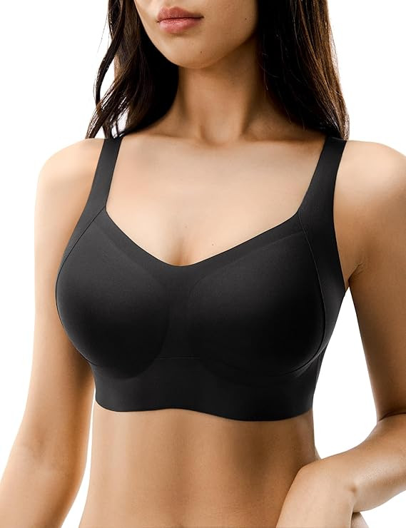Seamless Bras for Women, Wireless Supportive Bra Comfortable No Underwire Full Coverage Push Up B... | Amazon (US)