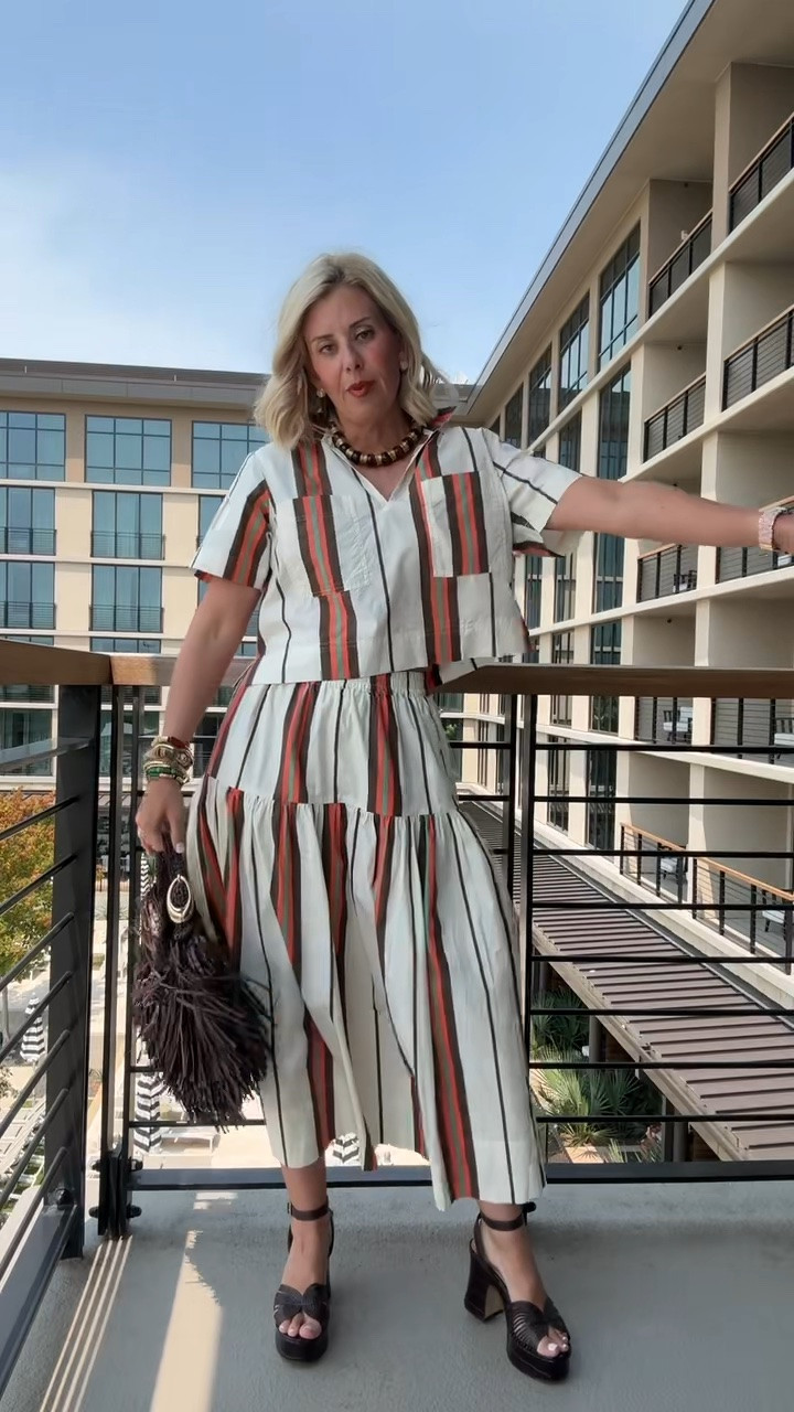 Changed and out the door we go to lunch! Cutest set from Sunshine Tienda. I’m in xs top & skirt and 8 heels. 
Codes
*Sunshine Tienda - mixandmatch
*Allie + Bess - Catherine20

#LTKootd #LTKdayinmylife #LTKOver40